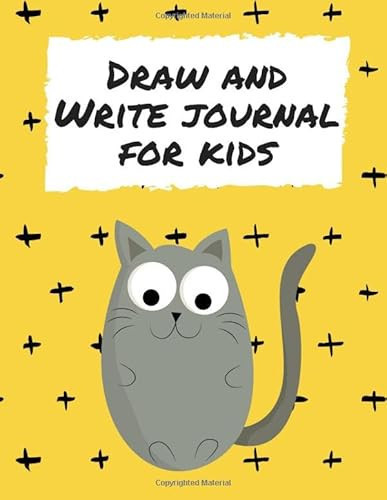 Draw and Write journal for kids: cat -150 half Page Lined Paper with Drawing Space for kids | composition book with picture space