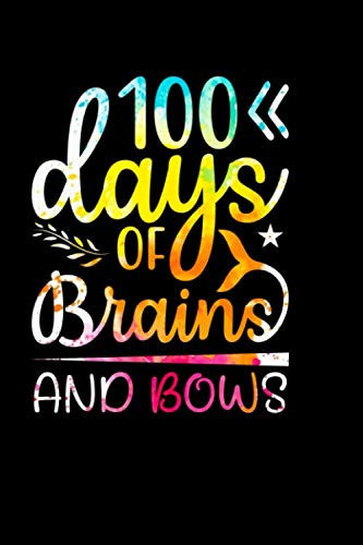 100 Days Of Brains And Bows: Smart Kids Notebook And Journal With Mermaid Design - 110 Dotted Cream Pages