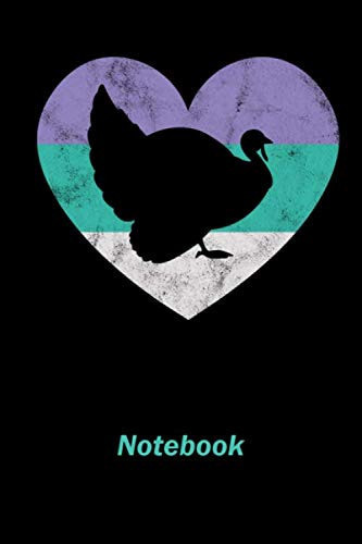 Notebook: Turkey Notebook Cute Heart Lined Journal Workbook or Diary Retro Vintage Gift For Women or Girls