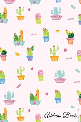 Address Book With Tabs Cactus Pattern, Records Birthdays, Anniversaries, Name, Phone Number, Email, Birthday, Important Notes