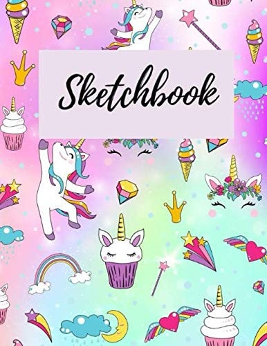 sketchbook: Unicorn sketchbook for girls | Blank paper for Drawing, Writing, Doodling, and Painting. | 109 pages