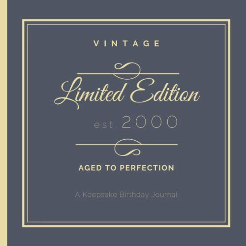 Vintage 2000: Debonair Blue | A Keepsake Birthday Gift with Pages for Penning Well-Wishes & Little Notes | A Thoughts and Wishes Message Log Diary Journal and Guest Book