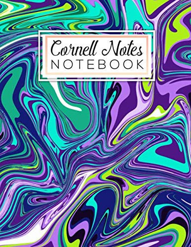 Cornell System Notes Notebook: Liquid Marble Large College Ruled Notebook Note Taking Method For School and University Students