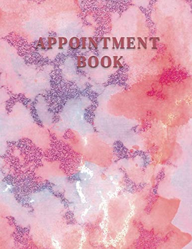 Appointment Book Undated 52 Weeks Appointment Book Planner and Organizer for Nail, Hairdresser, Salons, Hair Stylists, Barbers, Beauty. Daily and Hourly Schedule in 15 Minute Increment - Marble Cover Design