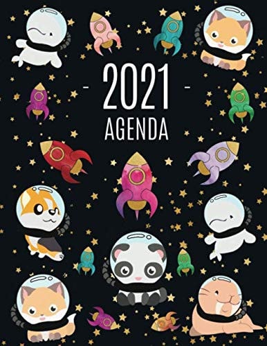 Animali nello Spazio Agenda 2021: Inizia Ora e Dura Fino Dicembre 2021 | Pianificatore Settimanale 2021 (12 Mesi) (Italian Edition)