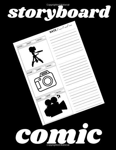 storyboard maker comic: Matte Black and white Storyboard .3 frames per page ideal for filmmakers, advertisers, animators , Creative , Directors, Screenwriters