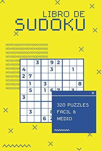 Libro de Sudoku - 320 Puzzle - Fácil & Medio: Libro de sudoku para adultos, Libro de pasatiempos (Retro 90’s Computer Nerd Style) (Spanish Edition)