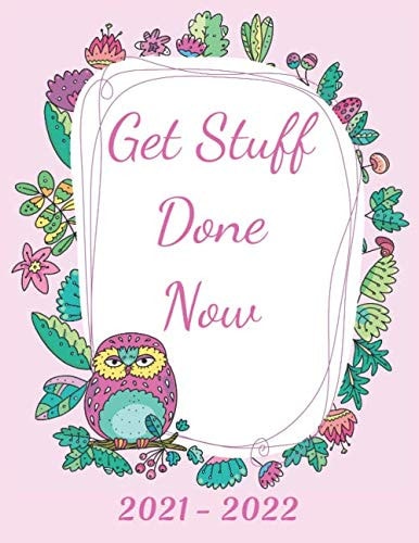 Get Stuff Done Now 2021-2022: Monthly Calendar Planner, owl