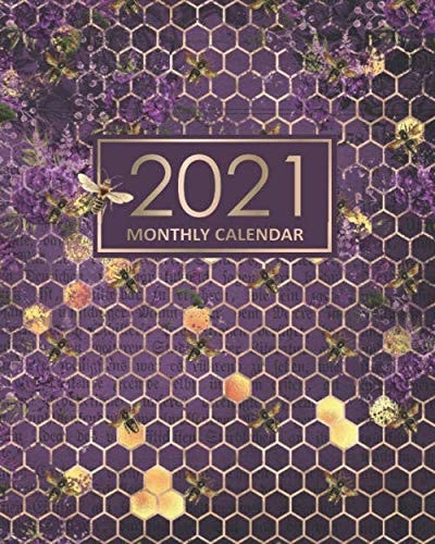 2021 Monthly Calendar Desk Diary 2021 - Appointment Diary 2021 - Daily Organiser Planner 2021 - Bee Imker Honey Cover