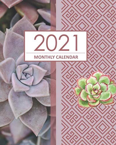 2021 Monthly Calendar: Desk Diary 2021 - Appointment Diary 2021 - Daily Organiser Planner 2021 - Cactus Cover