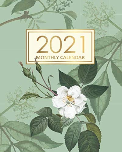 2021 Monthly Calendar: Desk Diary 2021 - Appointment Diary 2021 - Daily Organiser Planner 2021 - Wild Rose