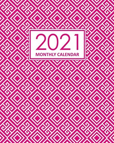 2021 Monthly Calendar: Desk Diary 2021 - Appointment Diary 2021 - Daily Organiser Planner 2021 - Graphic Pink Cover