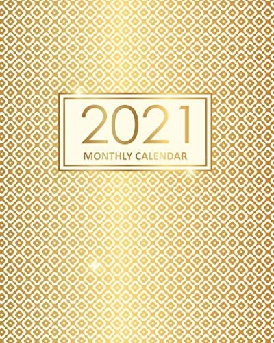 2021 Monthly Calendar Desk Diary - Appointment Diary - Daily Organizer Planner - Gold Pattern Design