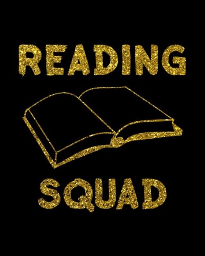 Reading Squad Funny Log Book Journal: Gifts For Book Lovers / Weekly Reading Tracker [ Softback * Large (8" X 10") * Antique Paper Diary * 120 ... Logs & Journals) - Gold Glitter Cover