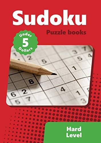 Sudoku puzzle books under 5 dollars: Sudoku hard puzzle books for adults