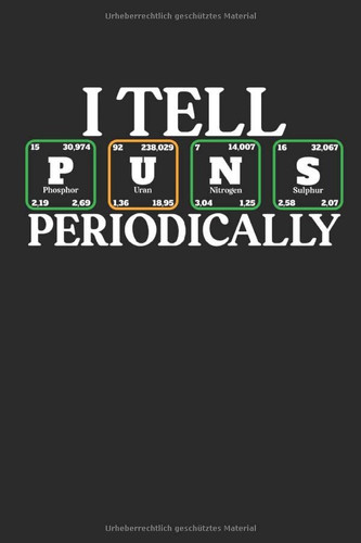 i tell puns periodically sketchbook | notebook with 120 pages lined (German Edition)