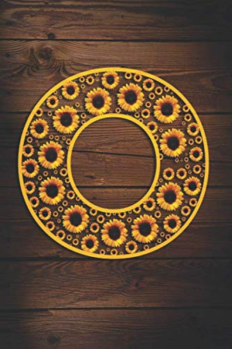 O Rustic Sunflower Floral Letter O Monogram Personalized Notebook Lined Journal