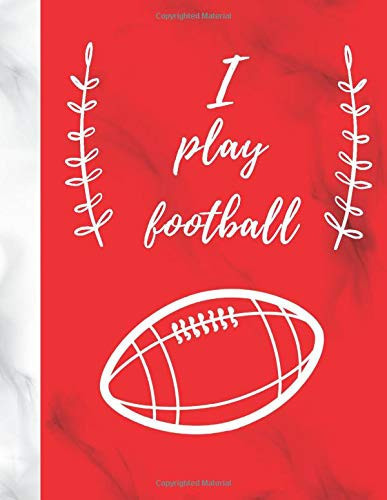 I Play Football: Graph Paper Composition Notebook with Customizable Table of Contents and 100 Numbered Pages, Quad Ruled (1/2 Inch Squares), Large (8.5 x 11)