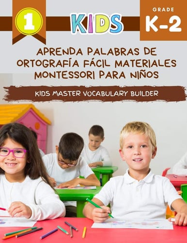 Aprenda palabras de ortografía fácil Materiales Montessori para niños Kids Master Vocabulary Builder El gran libro colorido de vocabulario básico. Mi primer seguimiento de lectura y escritura de palabras básicas. Diccionario de inglés italiano.