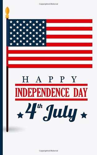 Happy Independence Day 4th July: student work school composition books