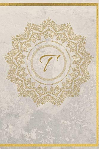 T: 6”x 9” Medium Lined Notebook Personalised with Initial Letter T | 100 College Ruled Journal Pages for Diary Writing, Taking Notes | Cute Gift for ... & Women - Gold Design (Gold Letter Notebooks)