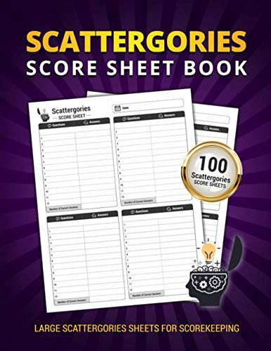 Scattergories Score Sheet Book 100 Large Score Sheets for Scorekeeping | Personal Scattergories Game Score Record Book