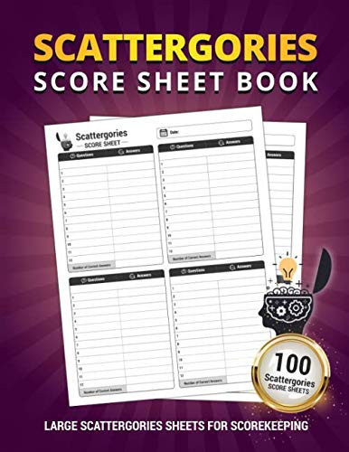Scattergories Score Sheet Book 100 Large Score Sheets for Scorekeeping | Elegant Scattergories Game Score Book
