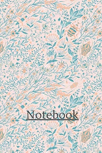 Notebook, lined, Floral n°1,100 pages- Size : 6x9 - Bloc-Notes ligné, cahier, carnet d'écriture, journal intime et carnet de bord (A5): Lined Notebook ... or composition book for children or adult.