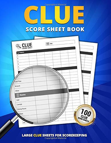 Clue Score Sheet Book 100 Large Score Sheets for Scorekeeping | Elegant Clue Game Score Keeping Book
