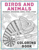 Birds and Animals - Coloring Book - Reindeer, Groundhog, Zebra, Hyena, Other