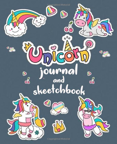 Unicorn Journal and Sketchbook : Notebook for Girls Cute - Notebook for Girls Uniorn Journal and Notebook for Girls - Composition Size (7. 5 X9. 25 ) with Lined and Blank Pages, Perfect for Journal, Doodling, Sketching and Notes