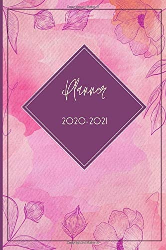 2020-2021 planner: Minimalist Calendar 2020-2021 Monthly & Weekly Planner for an Optimal Focus Productivity & Inspiration - floral watercolor design