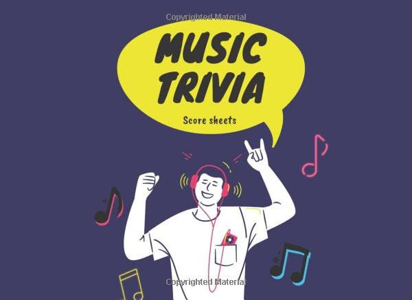 Music Trivia - Score sheets notebook: Write down scores for your Music Trivia game while you play with your friends and family