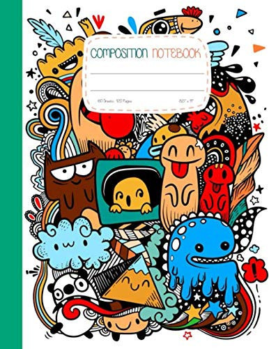monster character super drawing graffiti style Composition Notebook: Large Monster Notebook, School Notebooks, Monster Composition Notebook, Monster ... Notebooks, College Notebooks, 8.5" x 11"