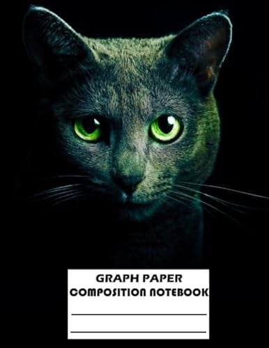 Graph Paper Composition Notebook: Black Cat Kitty Pattern Cover - Grid Paper Notebook for Math and Science Students, Graph Paper Quad Ruled , 8.5’’ x 11’’, 120 pages