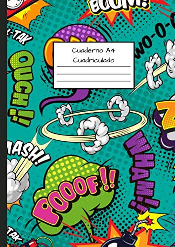 Cuaderno A4 Cuadriculado: Cuadrícula de 5 x 5 mm - Cubierta flexible - Tema de Emoticonos, Smileys, Comics, (Spanish Edition)