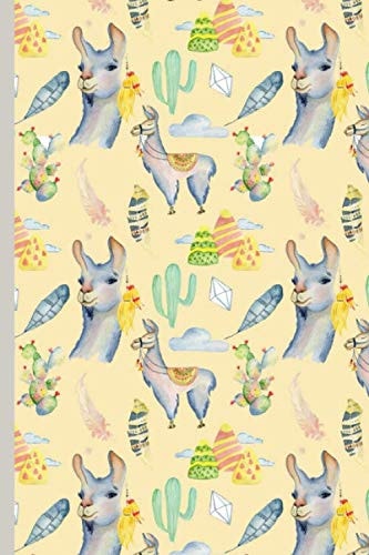 Llama Notebook Journal: Wide Ruled Paper - Cute Llamas on Pale Yellow