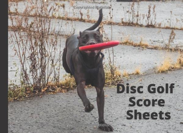 Disc Golf Score Sheets: Black Dog Cover Scorecard Log Book for Flying Disc Sport, Park Game, Results Keeper