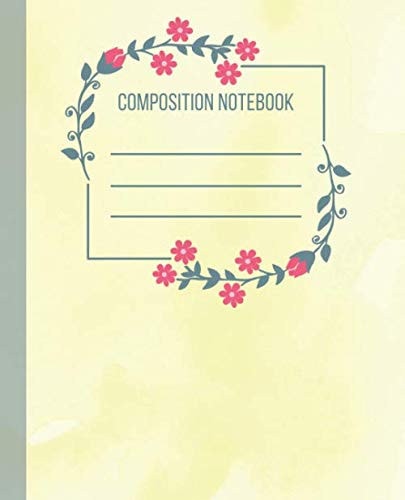 Composition Notebook: Beautiful Pastel Yellow College Ruled Book Back To School for Students Kids Teens and Adults