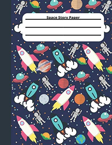 Space Story Paper: Wired Ruled Lines With Picture Space | 100 Pages 8.5x11in