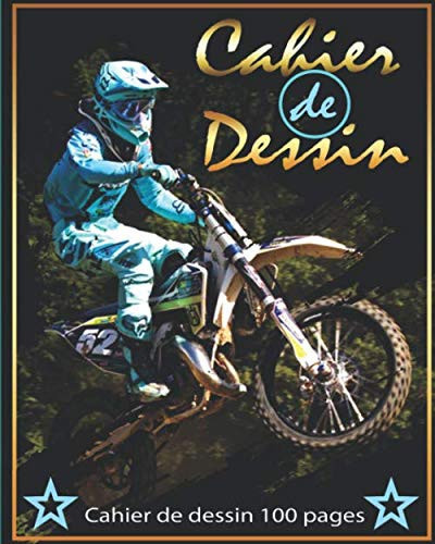 Cahier de dessin:  Carnet de croquis Moto sportive; grand format pour dessin, peinture, aquarelle, esquisse de croquis, ect… Idée cadeaux pour les passionnés de l'extrême ! (French Edition)