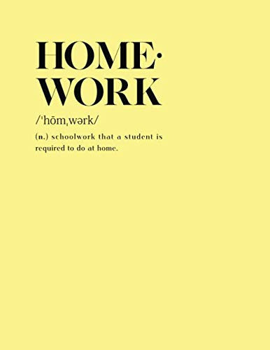 Soft Yellow Home Work Planner Assignment and Project Organizer for College/High School Student