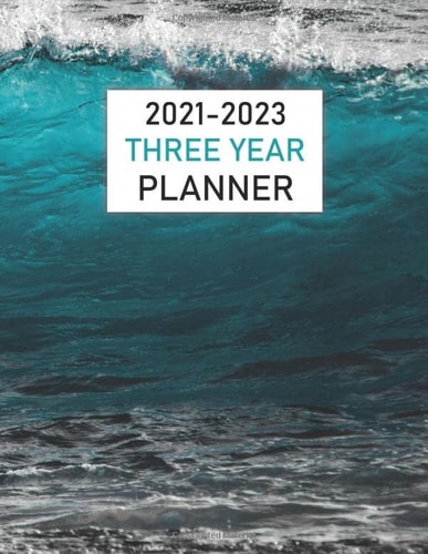 2021-2023 Three Year Planner-Ocean Waves: 36 Months at a Glance Monthly Schedule Organizer & Agenda | Large 3 Years Calendar Planner 2021-2023 with ... Vertical Layout Lined Boxes and Checklists