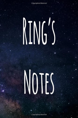 Ring's Notes: Personalised Name Notebook - 6x9 119 page custom notebook- unique specialist personalised gift!