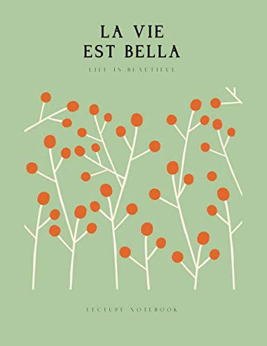 Winter Mint Minimal flowers Lecture Notebook: Enjoy Your Class Blank Journal (La Vie Est Bella)