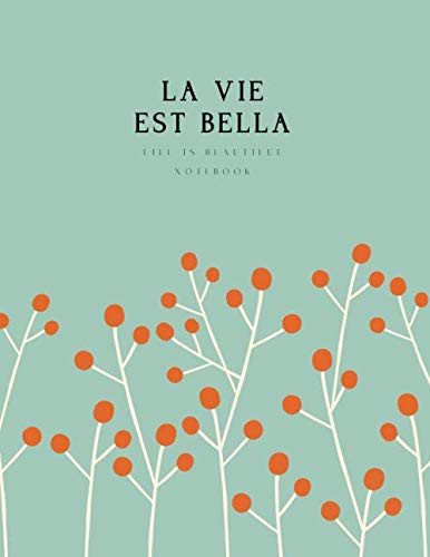 Blue Jade Minimal Flowers Lecture Notebook: Enjoy Your Class Blank Journal (La Vie Est Bella)