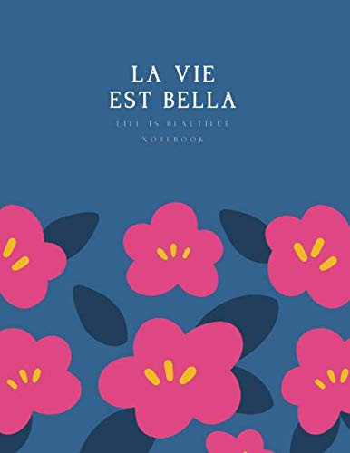Dusty Blue Camillia Flowers Lecture Notebook: Enjoy Your Class Blank Journal (La Vie Est Bella)