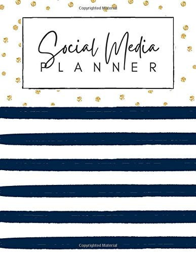 Social Media Planner: Internet Marketing Organizer Your Small Business, Blue Stripe/Gold Cover