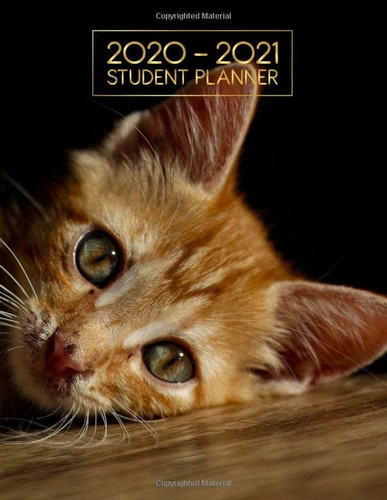 Student Planner: Assignment, Project, Study and Agenda for School, Home and Work | 2020-2021 Academic Weekly, Monthly & Yearly Planner (Large, 8.5 x 11) - Cat Lover Cover