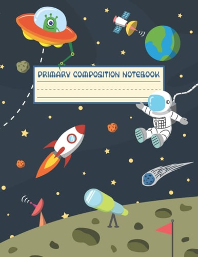 Primary Composition Notebook: Grades K-2 School Exercise Book with Dotted Midline and Picture Space